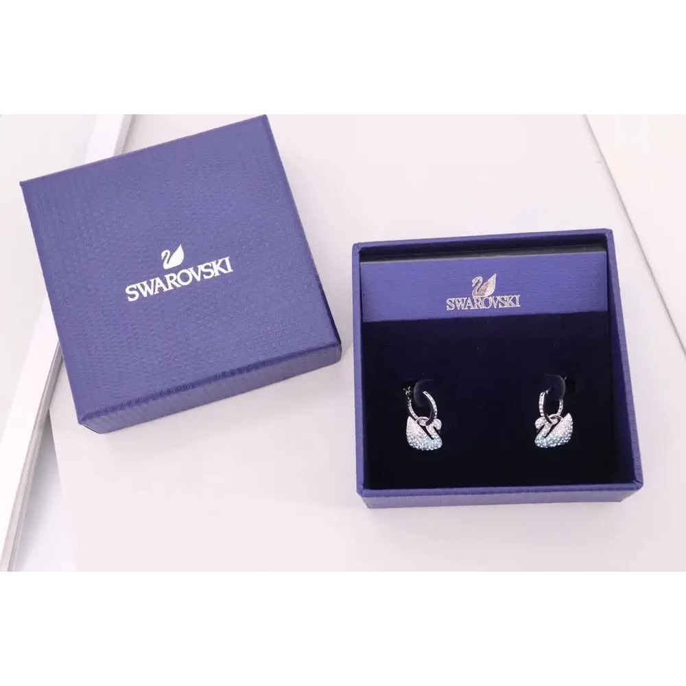 Swarovski gradient blue swan earrings